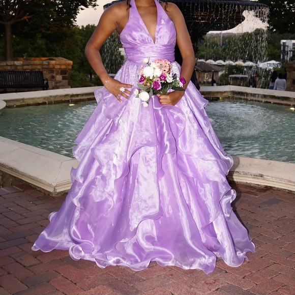 flirt prom Dresses & Skirts - Prom elegant Purple Halter Gown